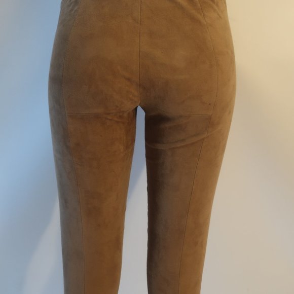 Womens Shari's Place Tan Elastic Waist Pull-On Suede Pants 38 US/S * - Picture 9 of 13